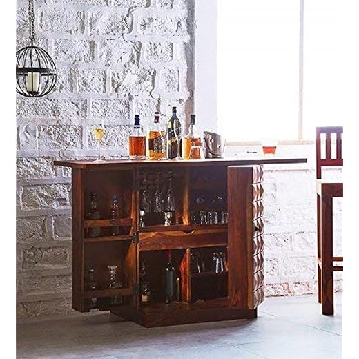 HONEY WORLD Sheesham Wood Bar Cabinet