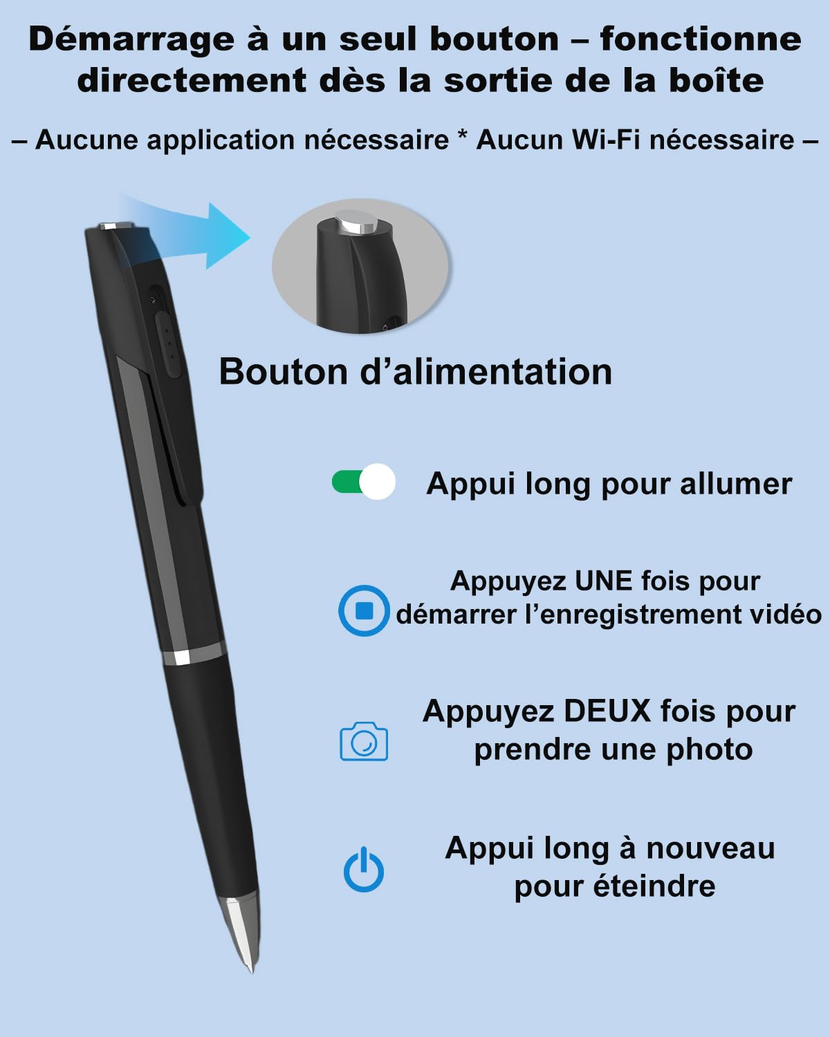 Bextgoo Camera Espion, Mini Camera Espion sans Fil avec Carte Mémoire de 32 Go, 1080P HD Caméra Cachée Stylo, Enregistrement Vidéo Prise de Photo, Loop Storage, Stylo Espion pour Réunion d'affaires