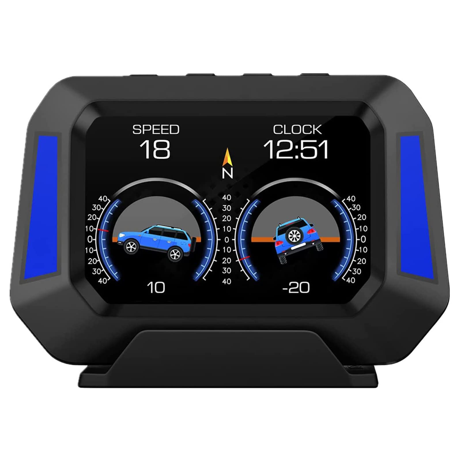 EXQST Head Up Display Car Universal, HUD Gradient GPS System, 4x4 Inclinometer Car Level Sensor, Off-Road Vehicle Real Time Speedometer Auto Accessories