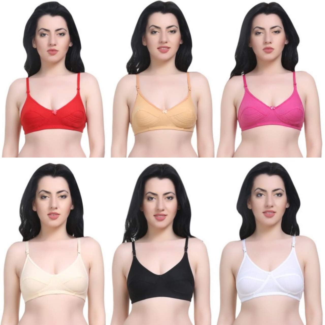 magnet Women's Cotton Non-Padded Wired T-Shirt Bra-Pack of 6-picture-29
