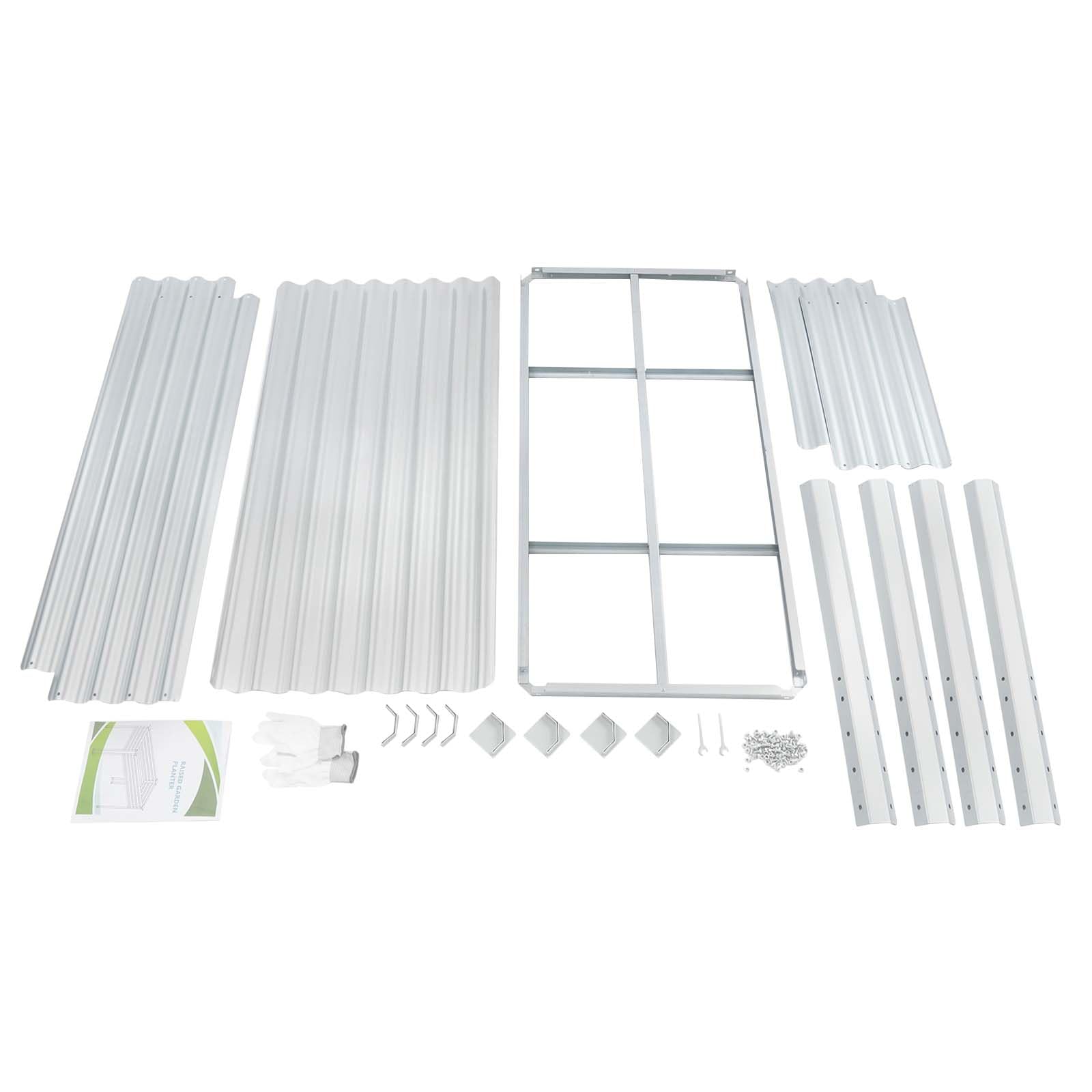 Jardinera alta con patas de metal, 120 x 60 x 80 cm, jardinera alta con 1 par de guantes, rectangular, jardinera con patas de metal, maceta para verduras y flores, hasta 60-80 kg