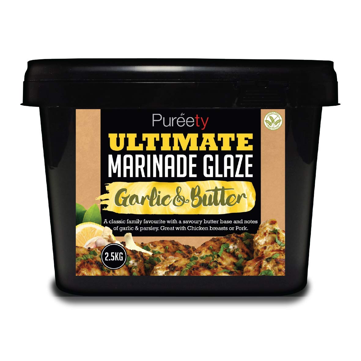 Pureety Made at Home Garlic & Butter Ultimate Marinade Glaze, 2.5kg Tub / Gluten-Free, Suitable for Vegetarians