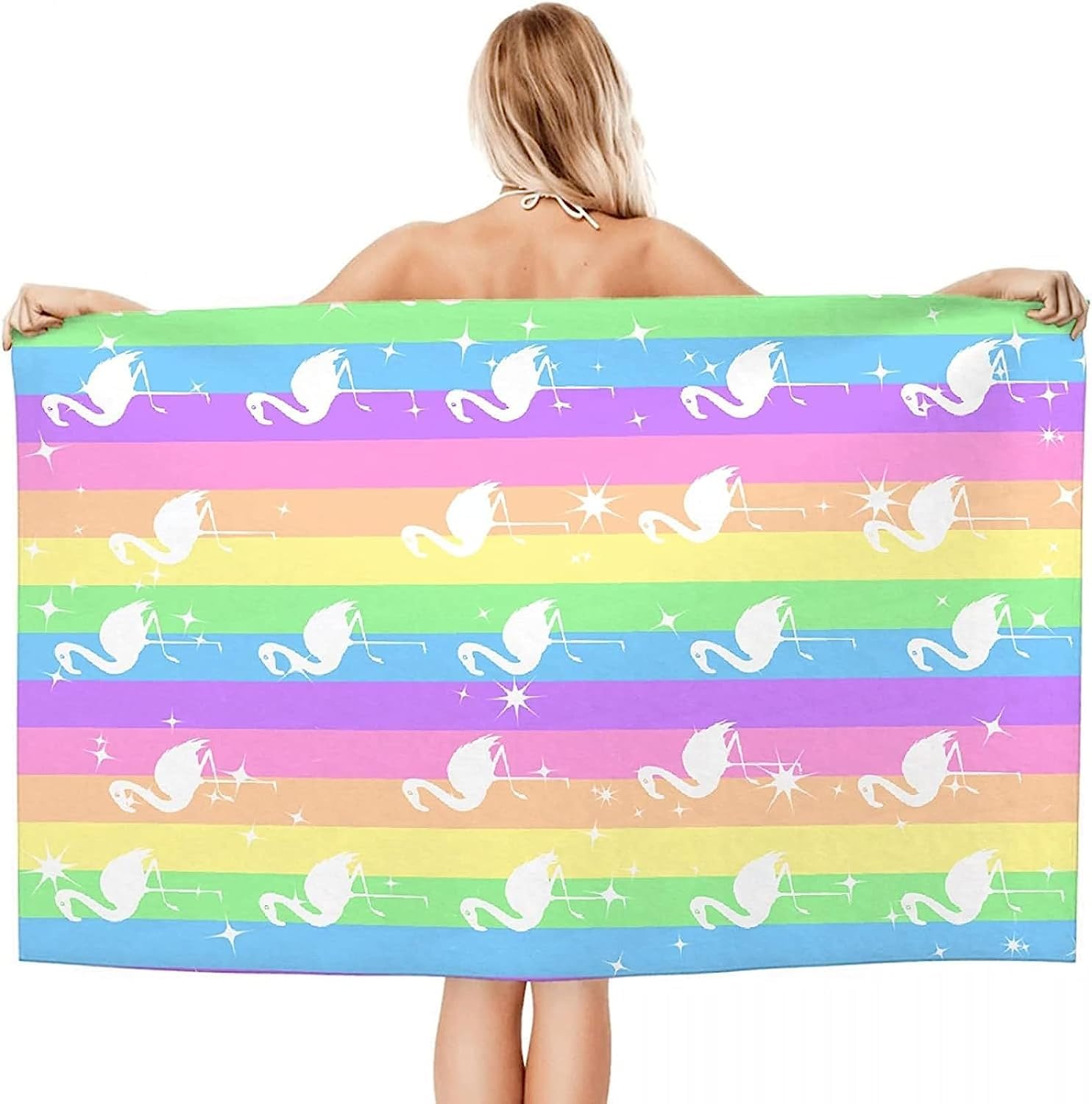 Serviette De Plage 3D, Séchage Rapide Microfibre Serviette De Bain, Rayures De Couleur Serviettes De Plage XXL 150 X 200 Cm, Voyages, Camping, Vacances, Femme Homme Enfant Drap De Plage -8M5O