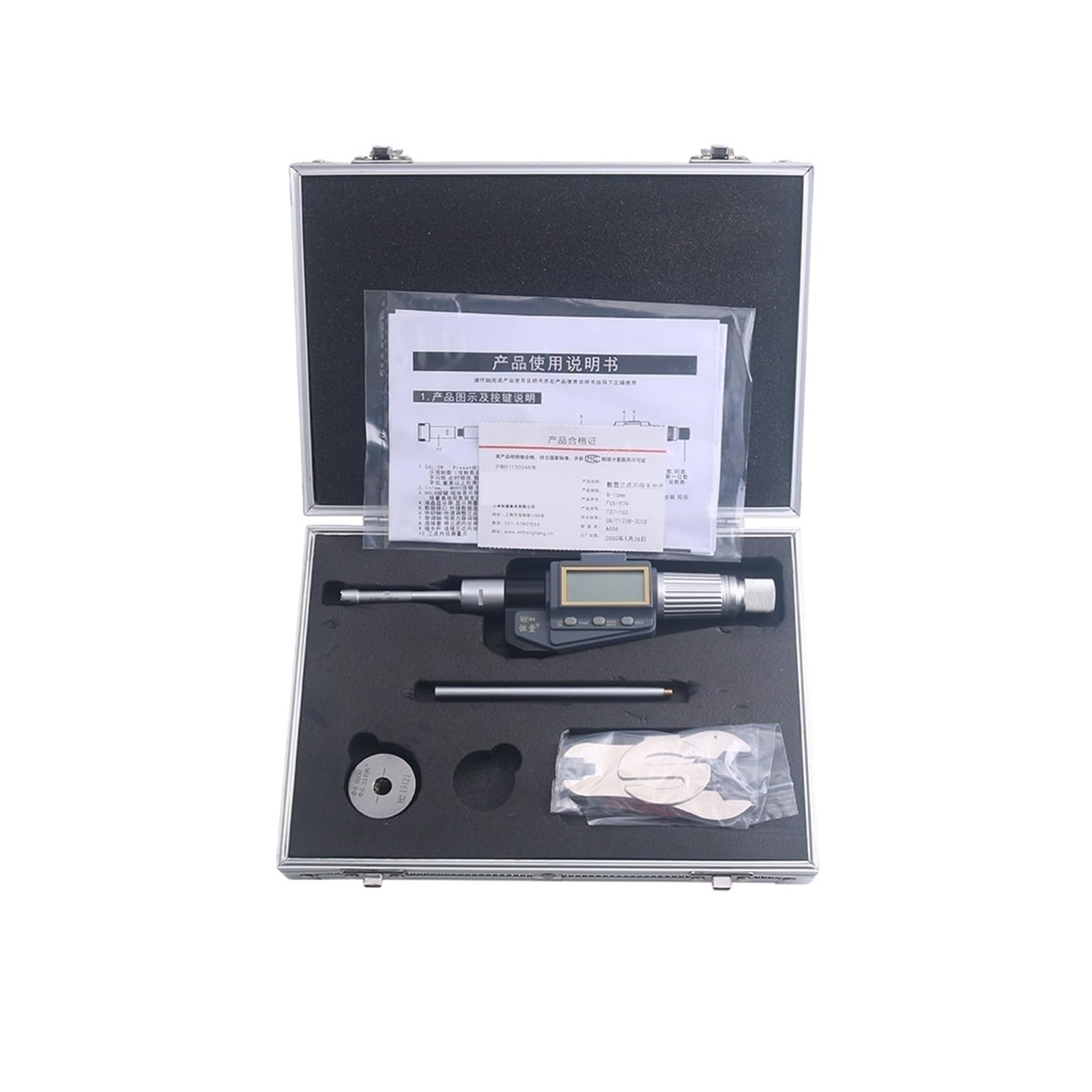 Micrometro, Micrometro elettronico digitale ad alta precisione da 6-100 mm con display a tre griffe e tre punti for il diametro interno del cuscinetto, misurazione del foro interno(8-10mm)