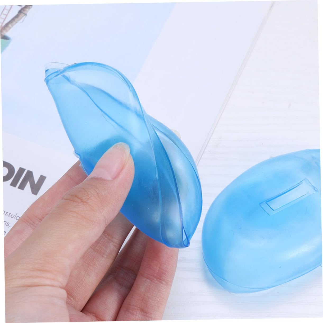 ORFOFE 48pcs Tender Ear Protectors Soft Silicone Ear Covers for Hairdressers Sleep Noise Blocking Easy to Clean Reusable for Adults Boys and Girls Sky