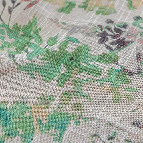 Suouo Green Leaf Semi Sheer Curtains Linen Textured For Living Room Foliage Botanical Voile Light Filtering Window Drapes For Bedroom Dining 52 X 84 Inches Long Rod Pocket 2 Panels #TOP7