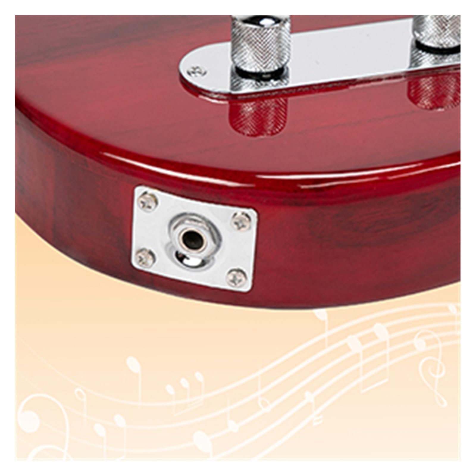 39 Calowa Gitara Elektryczna Semi Hollow Odpowiednia Dla Miłośników Muzyki Przezroczysty Bordowy