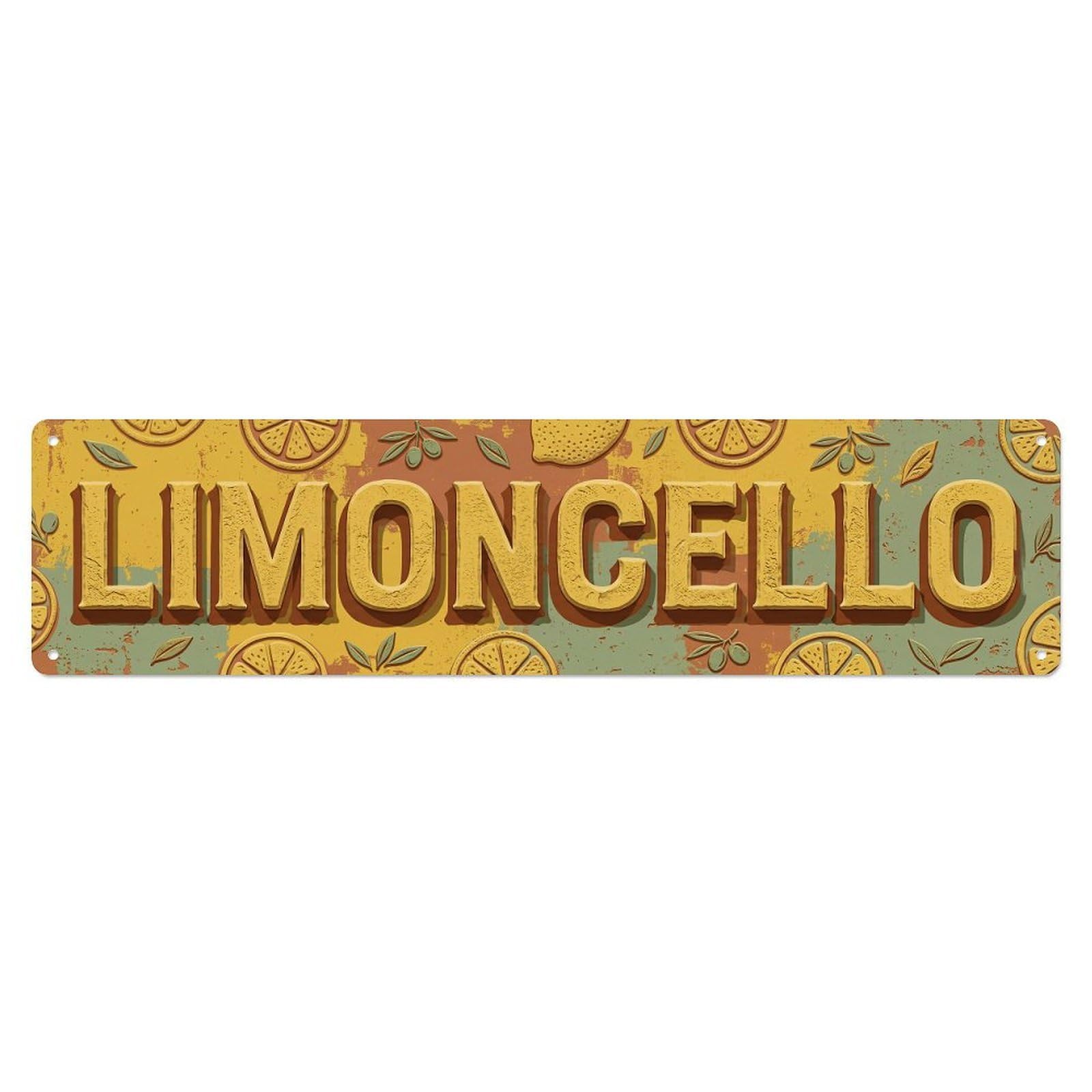 Vintage Limoncello Rustic Relief Bar Metal Tin Sign Plaque Wall Decor for Cafe, Club, Garden Metal Poster 4x16Inch