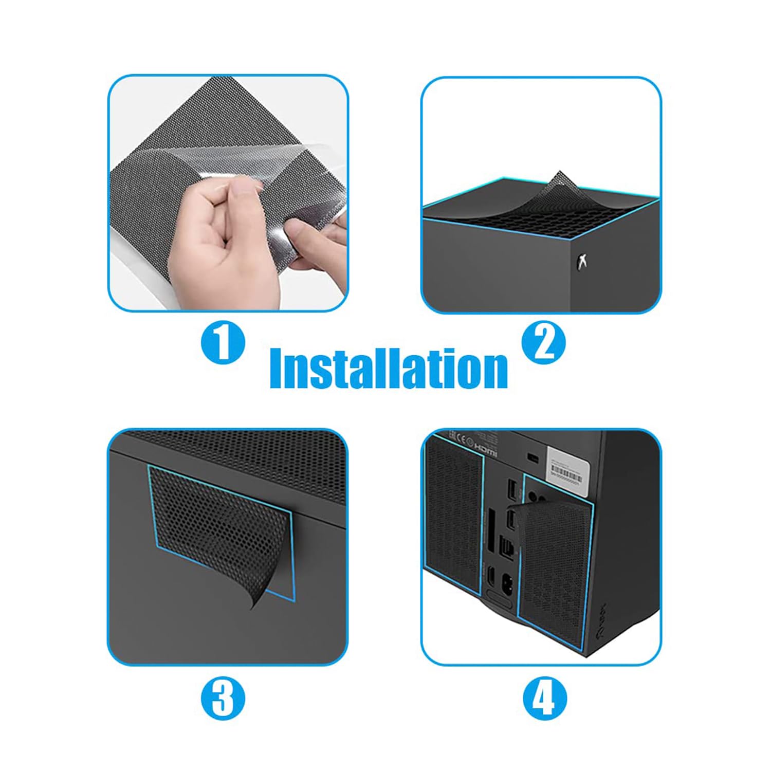 Filtro de Polvo para Xbox Serie X, Cubierta de Ventilación a Prueba de Polvo, 2 Paquetes de Filtro para Xbox Serie X