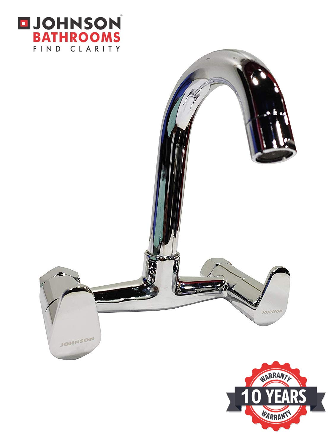 JOHNSON T0720C Florance Brass Sink Mixer With Swinging Spout/Wall Mounted || 10 Year Warranty || (Chrome Finish)