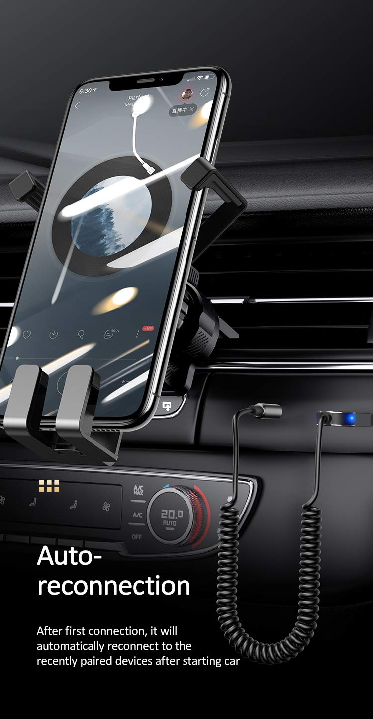 LivX Usams Bluetooth 5.0 Receiver Usb Aux Wireless Araç Kiti Telefon Konuşma Müzik Dinleme Ba01 SJ464LVX