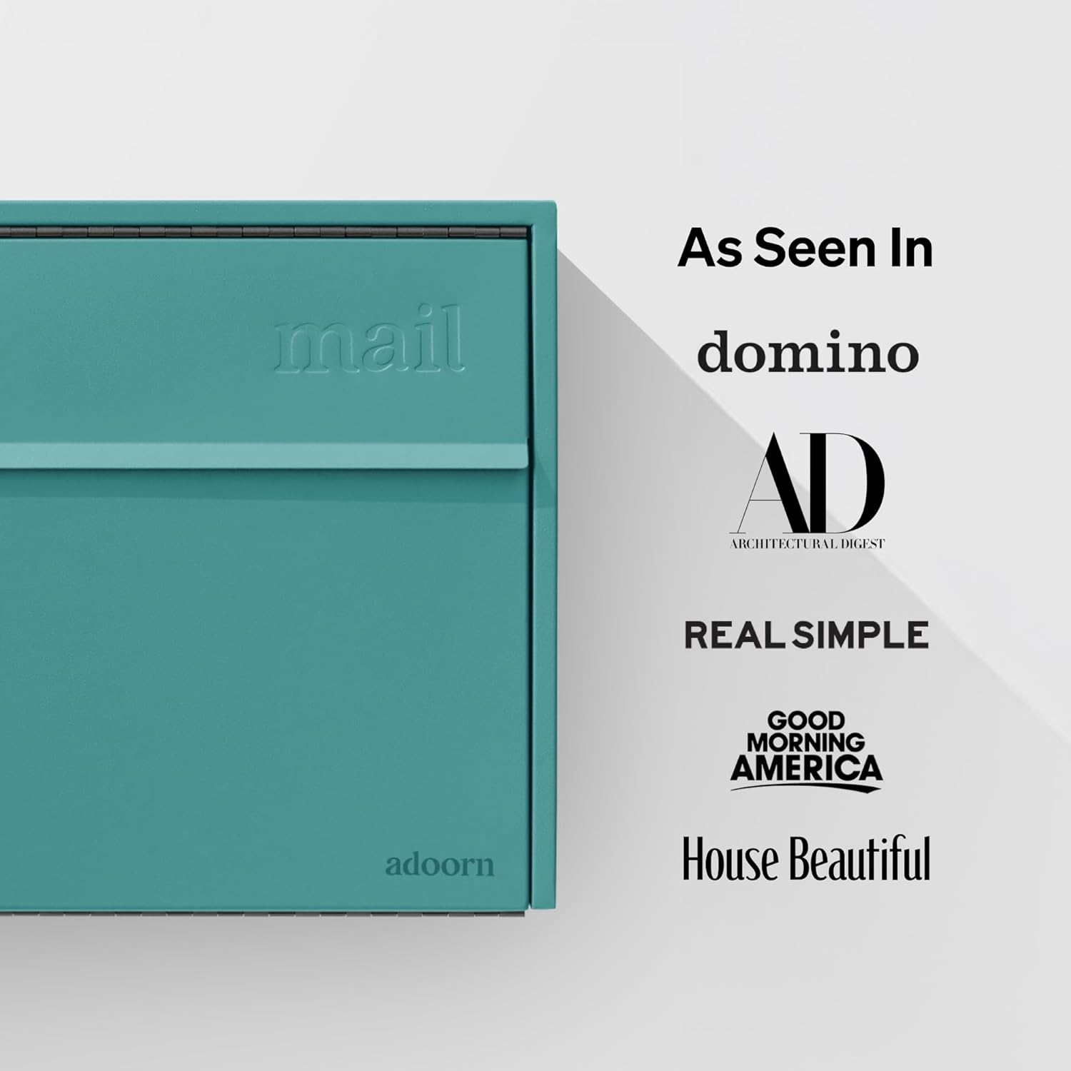 adoorn Wall Mount Mailbox - Small, Anti-Theft Locking Mailbox, Weatherproof Mailboxes for Outside The House, 13.5" H x 15" L x 5.5" D (Agean Sea)