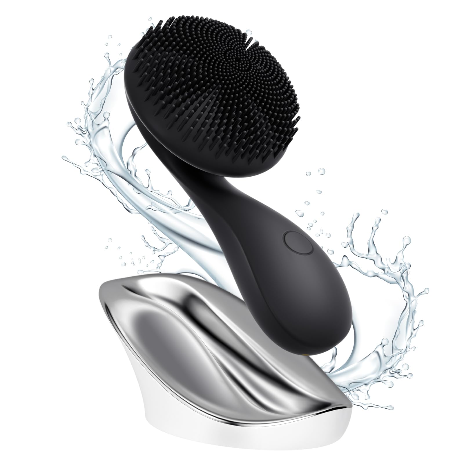 2 in 1 Facial Cleansing Brush, Rotating Magnetic Beads & Massage Cleaning Electric Face Scrubber, Waterproof and Rechargeable Exfoliating Face Scrubber Brush