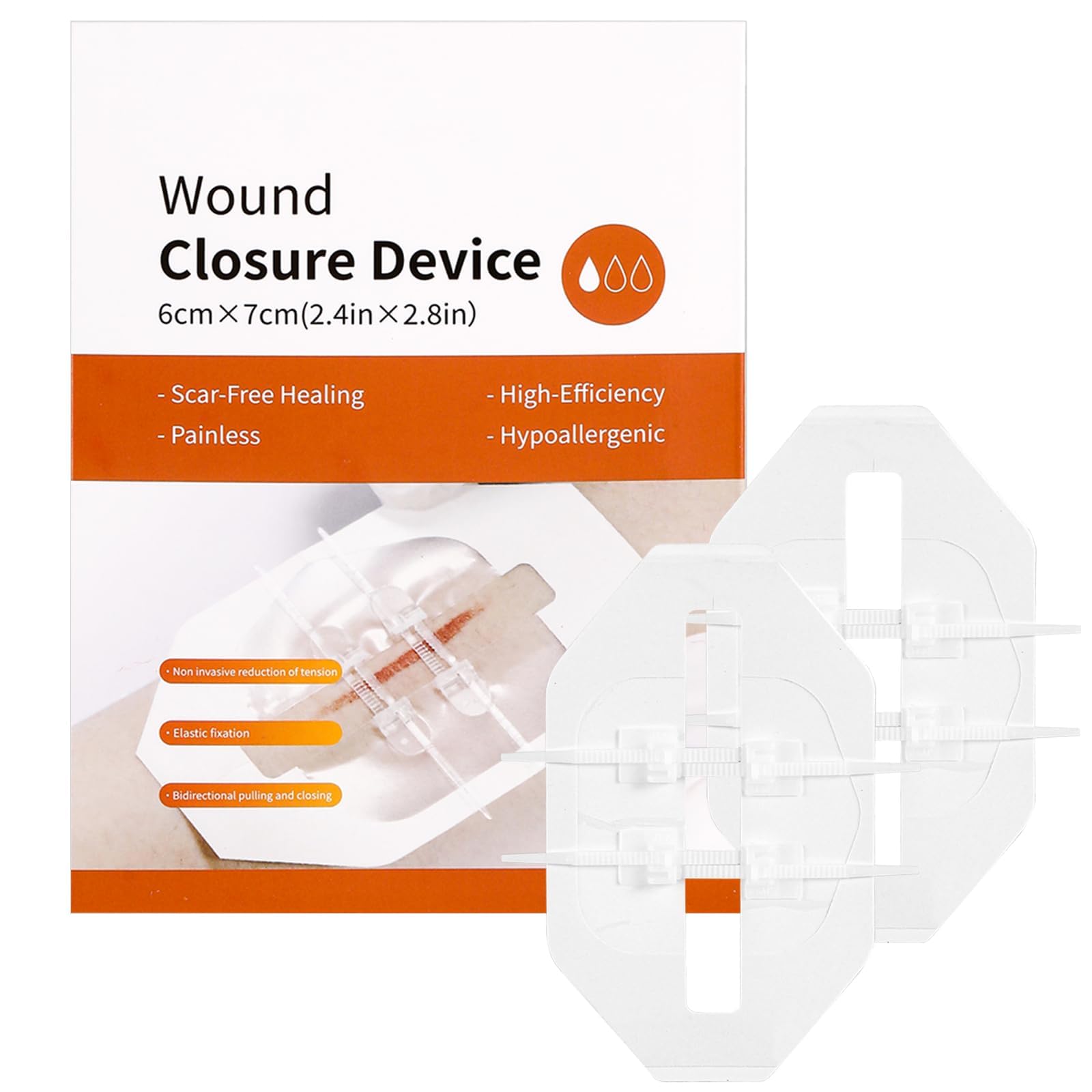 2 Pcs Non-Woven Wound Closure Strips, Butterfly Stitches, Bandage for Outdoor Activities and Household-image-47