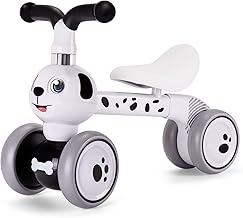 YGJT Baby Balance Bike Toys for 1 Year Old, Birthday Gifts for Boys and Girls, Silent Wheels & Non-Pedal Baby Walker Riding Toys for 10-36 Months Toddlers, Kids First Bike Gifts Spotty Dog