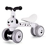 YGJT Baby Balance Bike Toys for 1 Year Old, Birthday Gifts for Boys and Girls, Silent Wheels & Non-Pedal Baby Walker Riding Toys for 10-36 Months Toddlers, Kids First Bike Gifts Spotty Dog