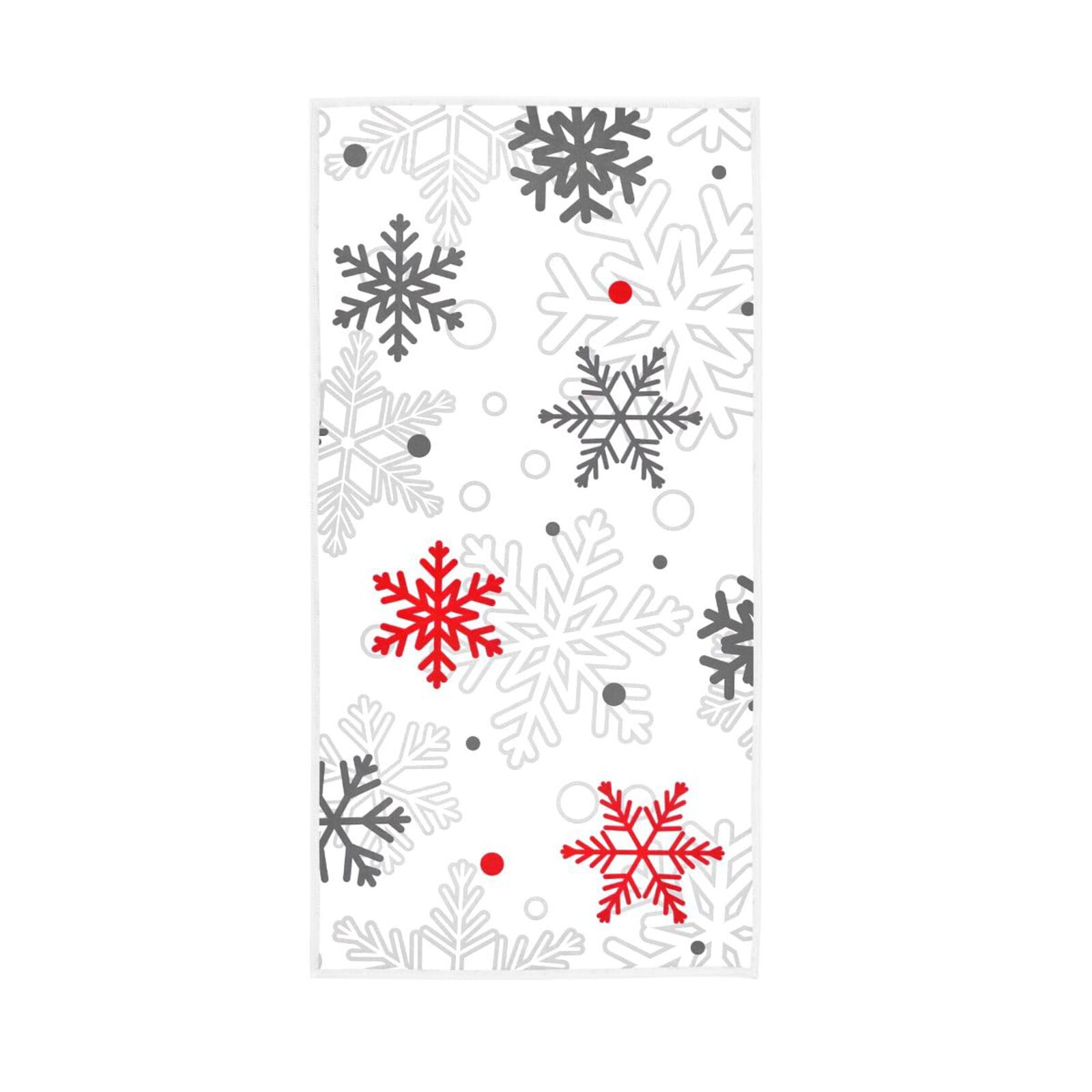 LSRCPD Christmas Snowflakes Towels, 15 x 30 Inches Soft Hand Towel Spa Towels for Facials Gym Towels for Working Out