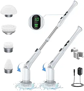 Hymeago electric spin scrubber with 4 replaceable brushes