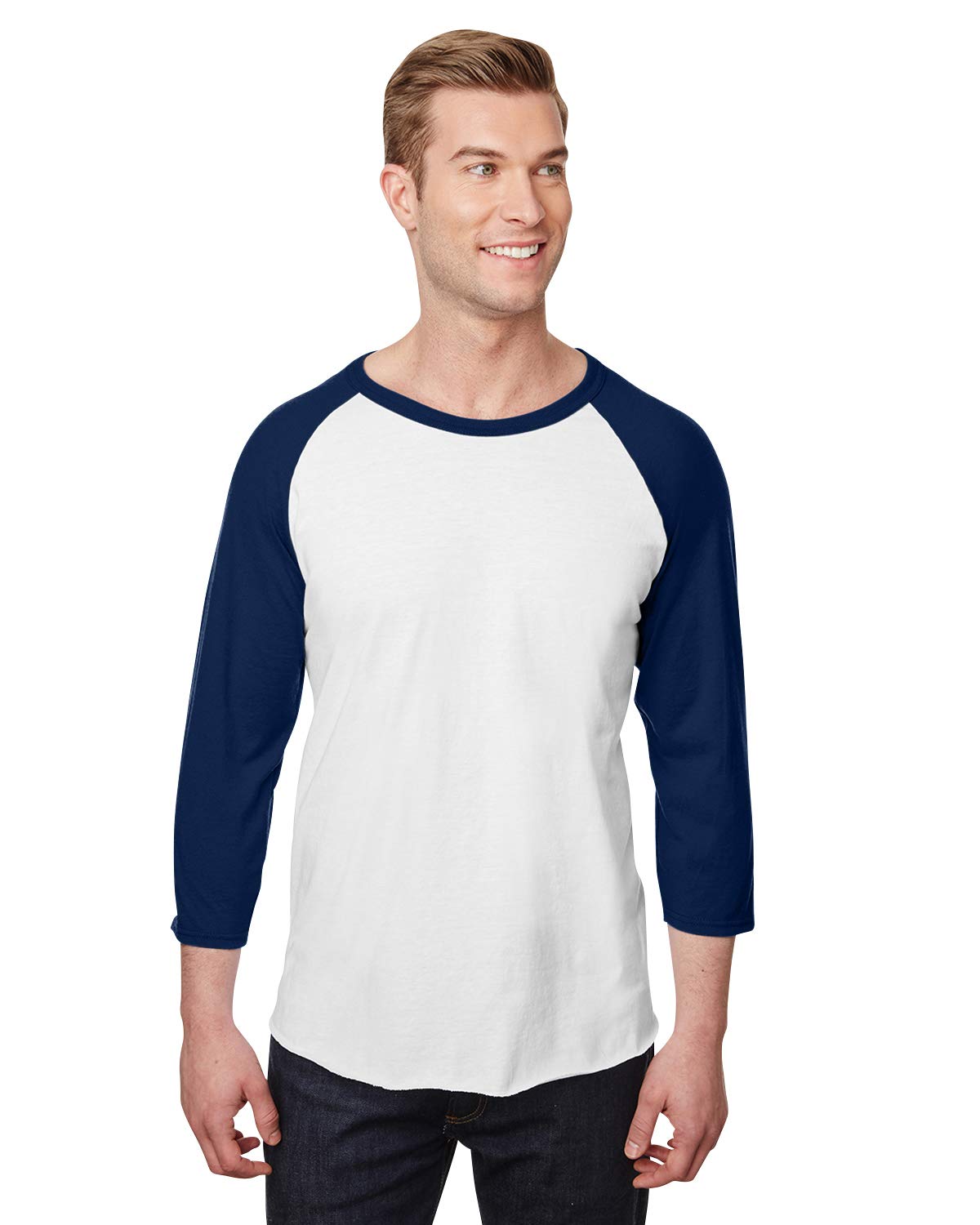 Premium Blend Ringspun Three-Quarter Sleeve Raglan Baseball T-Shirt 560RR  XL Navy