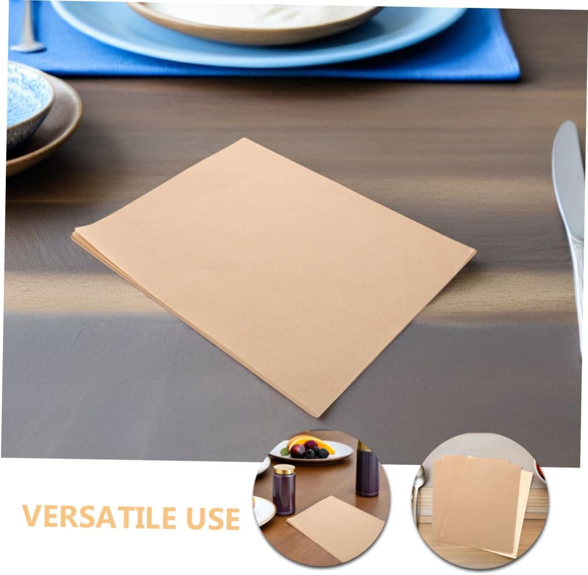 500pcs Thickened Baking Parchment Paper Sheets, Oil-resistant Greaseproof Food Grade Wrapping Paper Pads for Bbq, Pizza, Frying, and Kitchen Use (20x25cm)