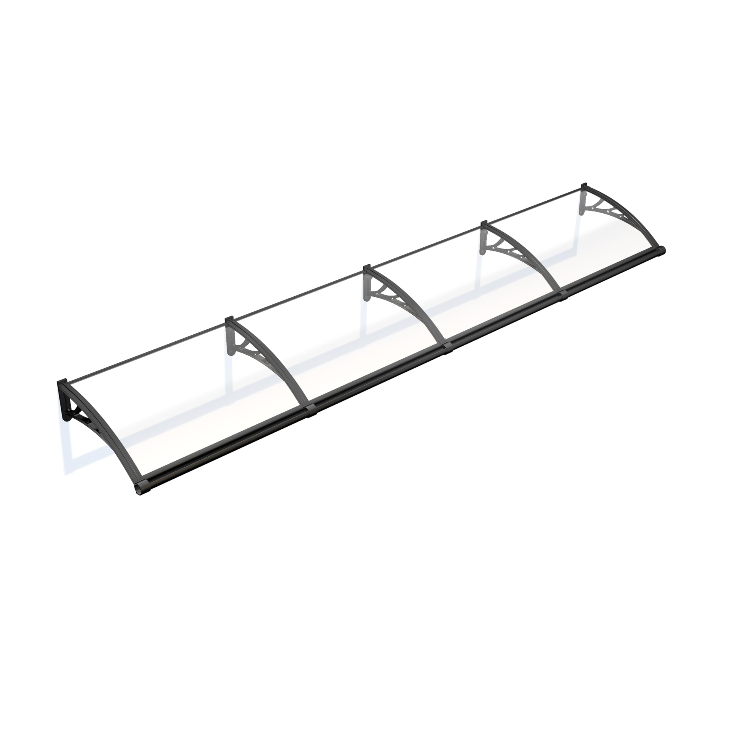 Flankre Pensilina Tettoia per Porta Balcone Esterno 120x255cm, Questo pannello è realizzato in policarbonato, è impermeabile, resistente ai raggi UV e agli agenti atmosferici(Trasparente)