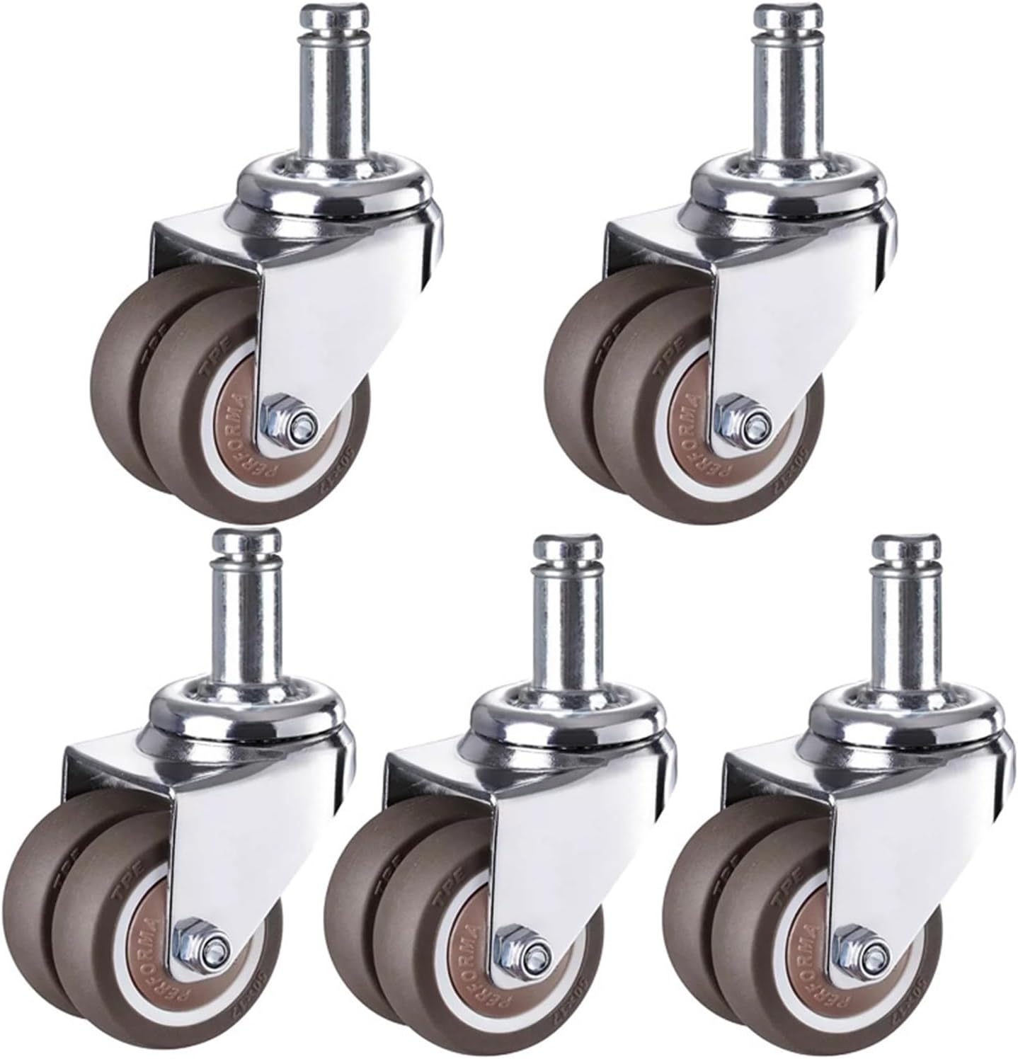 Caster Wheels Heavy Duty Trolley Wheel Gamer Chair Office Chair Swivel Chair Furniture for Cart Heavy Duty Roller Casters Thread(5 Brake Wheels,2 inch)