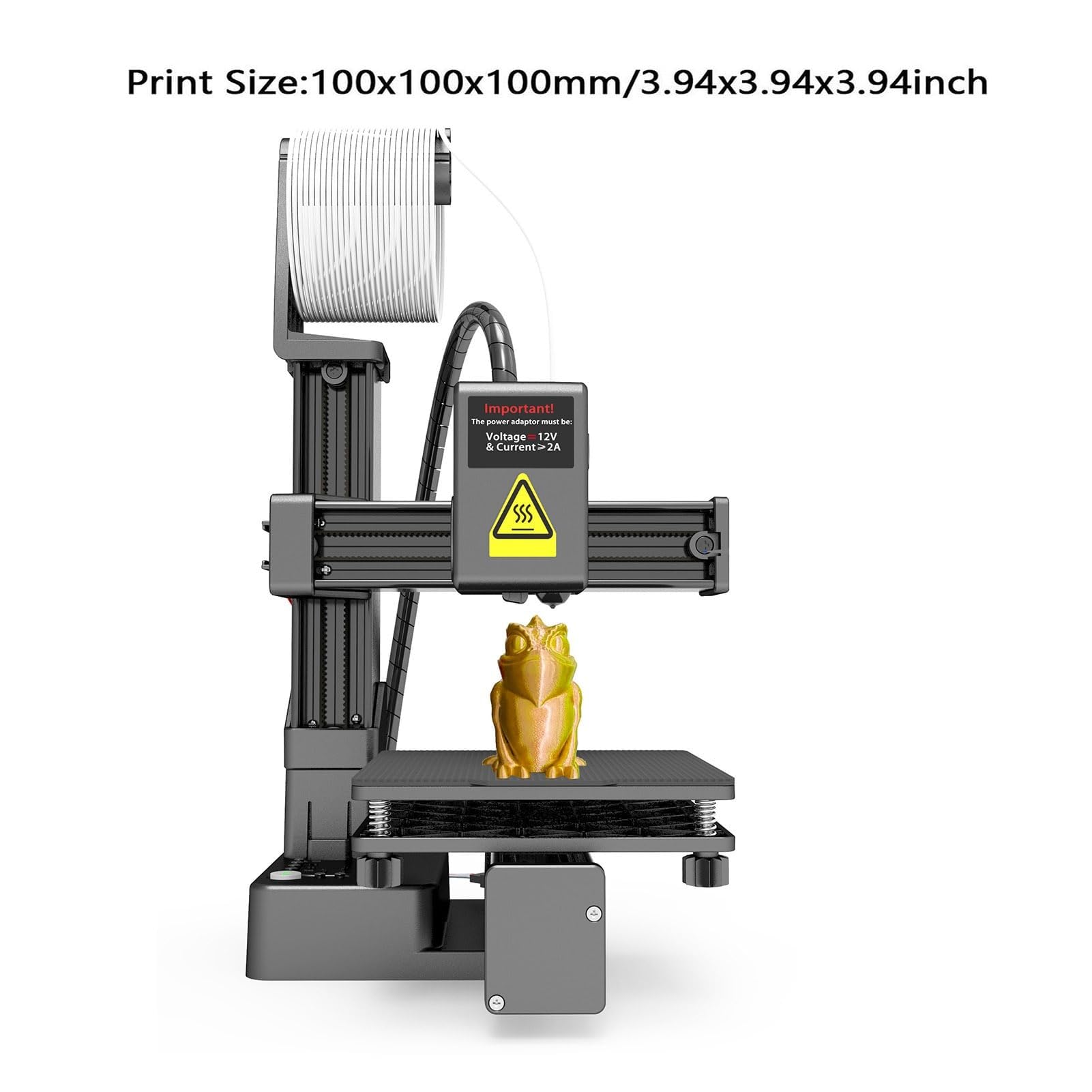 Stampante 3D compatta, Stampante 3D for Principianti, livellamento Automatico,Volume Stampa 100x100x100 mm,Supporta filamenti PLA e TPU,utilizzata for progetti Domestici scolastici(White)