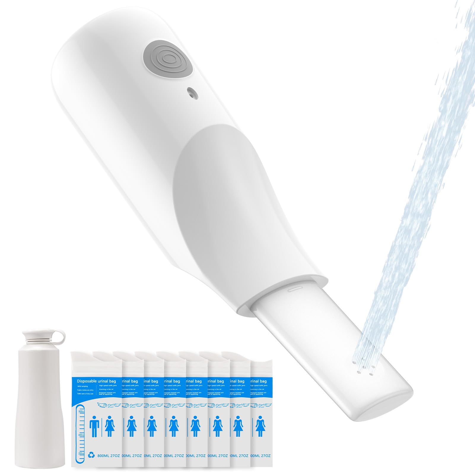 POCALAND Portable Travel Bidet & 8 PCS Disposable Urine Bag for Travel for Women/Men, for Camping, Traffic Jams