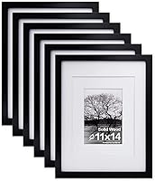 Vista 9 de Egofine - 6 Marcos de fotos de 5 x 7 pulgadas - Hechos de madera maciza cubiertos por plexiglás con paspartú para fotos de 4 x 6 y 3.5 x 5