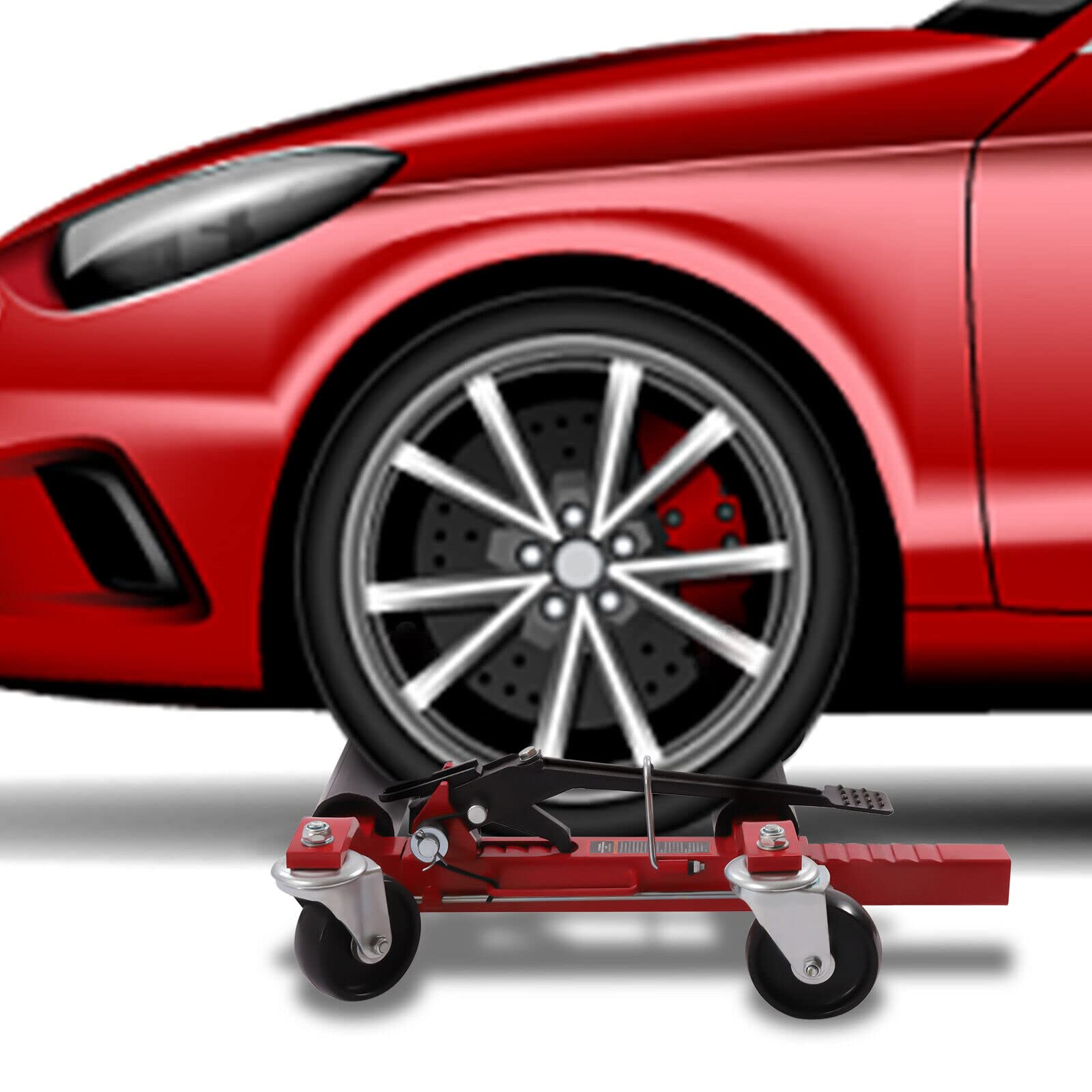 TQSHOoP Car Wheel Moving Dolly Ratchet Type Auto Tire Mechanic Lift