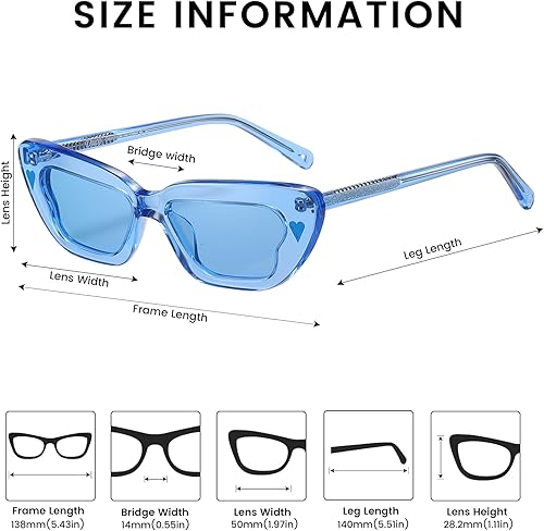 Miniatura 3 de DUCO Gafas de sol pequeñas con diseño de ojo de gato para mujer, lentes de sol polarizadas retro y estrechas, marco rectangular de diseño con marco