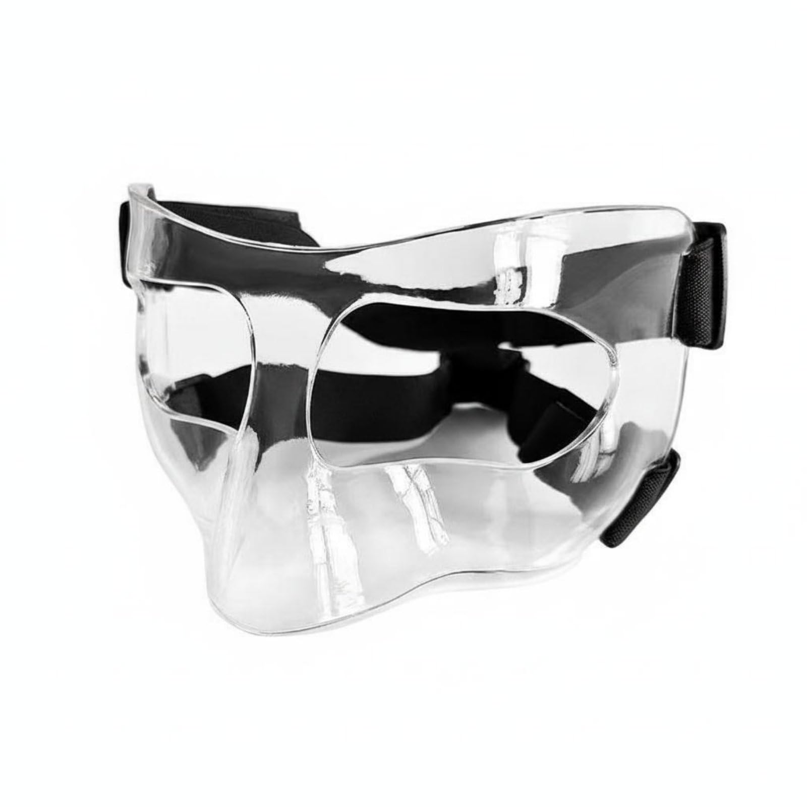 Shock Absorbing Sponge Pads Basketball Safety Face Mask Lightweight Basketball Face Mask Adjustable Matte Nose Guard Scratch-Resistant for Adults, Football, Transparent-picture-20