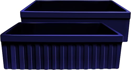 Miniatura 9 de Whitehaus WHQ330-WH Farmhaus Quatro Alcove - Fregadero reversible con delantal estriado (30.0in)