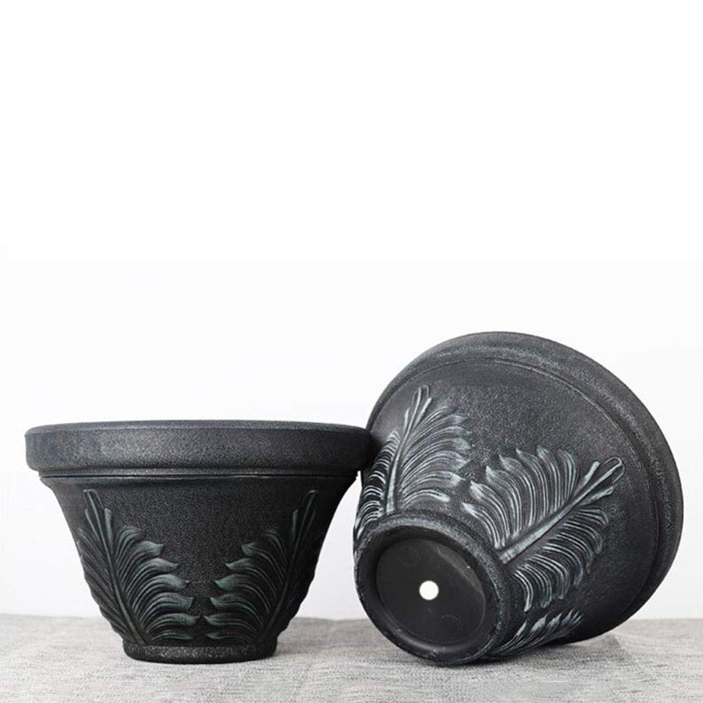 Vasi per Piante Grigio-Verde Resina Flower Pot Outdoor Garden Courtyard Home Office Desktop Decoration Round Flower Pot 11,22 Pollici Vaso da Fiori