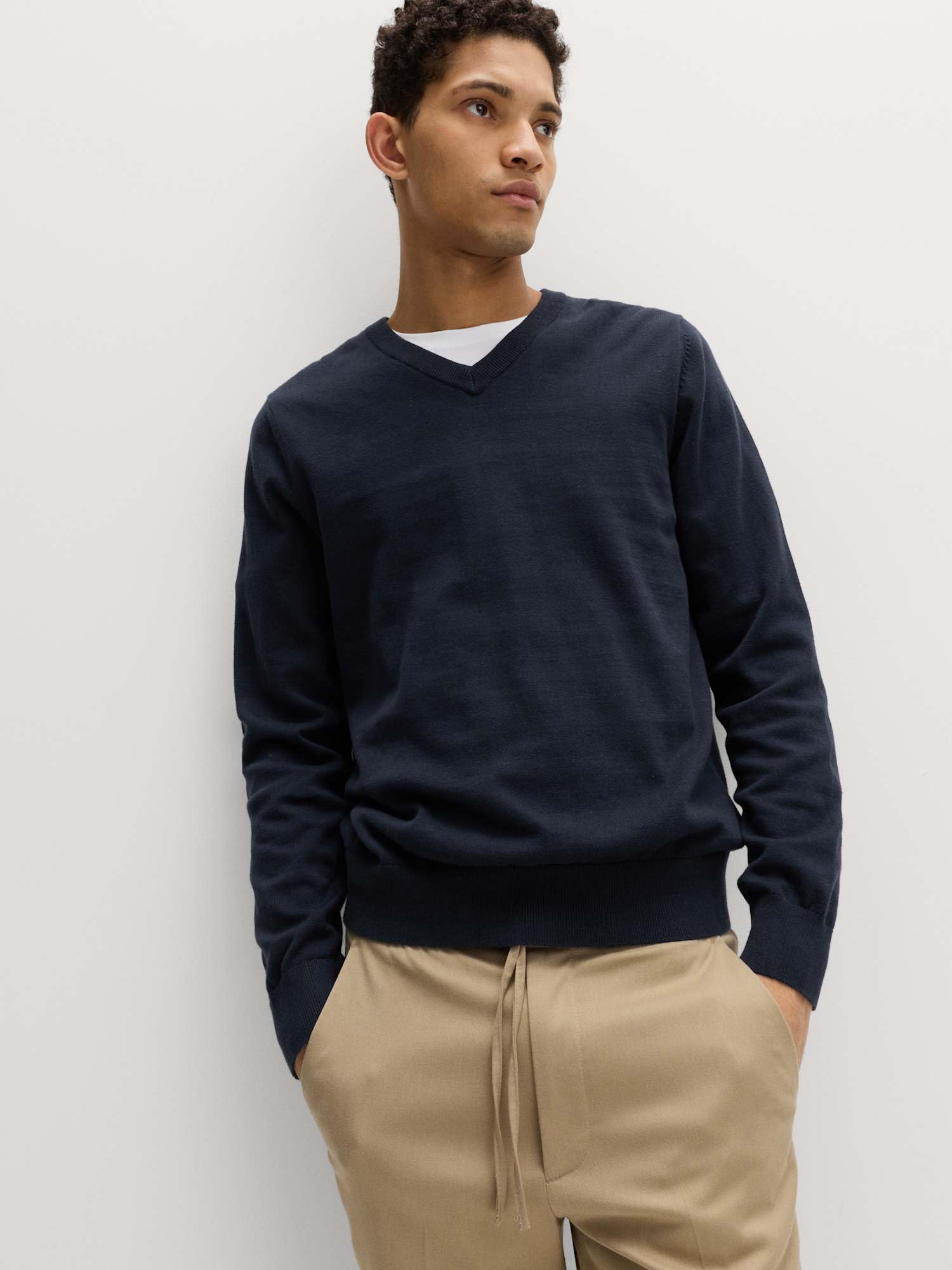 Marks & Spencer Jersey de Cuello de Pico de Algodón Puro para Hombre