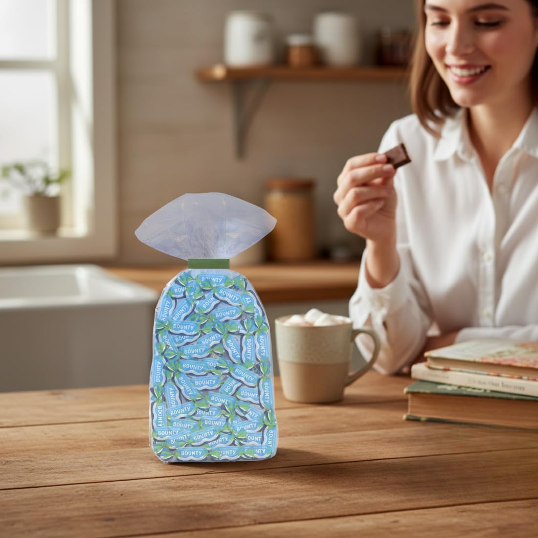 BOUNTY Minis | Sachet de 640g de chocolat | Environ 60 bonbons au chocolat emballés individuellement | Prêt à Offrir pour la Fêtes des Mères