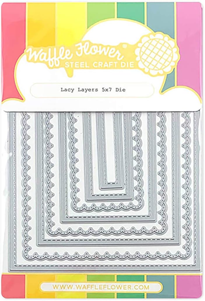 Waffle Flower Waffle Flower A7 Lacy Layers Die-Contains 8 Dies Clean and Timeless Dies Will be a Staple in Your stash.