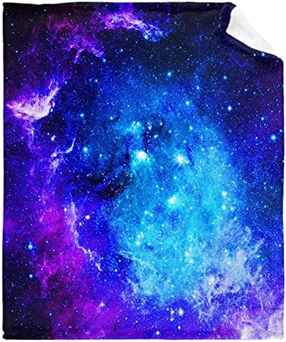 Todeyya Star Galaxy Blue Purple Throw Blanket - Super Soft Flannel Fleece Blanket with Teen Girls, Plush Lightweight Fuzzy Cozy Blanket Microfiber for Couch M 60"x50" for Teens