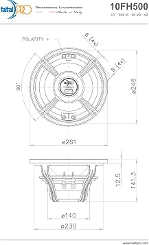 Pair Faital PRO 10FH500 8 Ohm Neo 10 Woofer Mid.bass Speaker 1,000W 96dB 3 VC