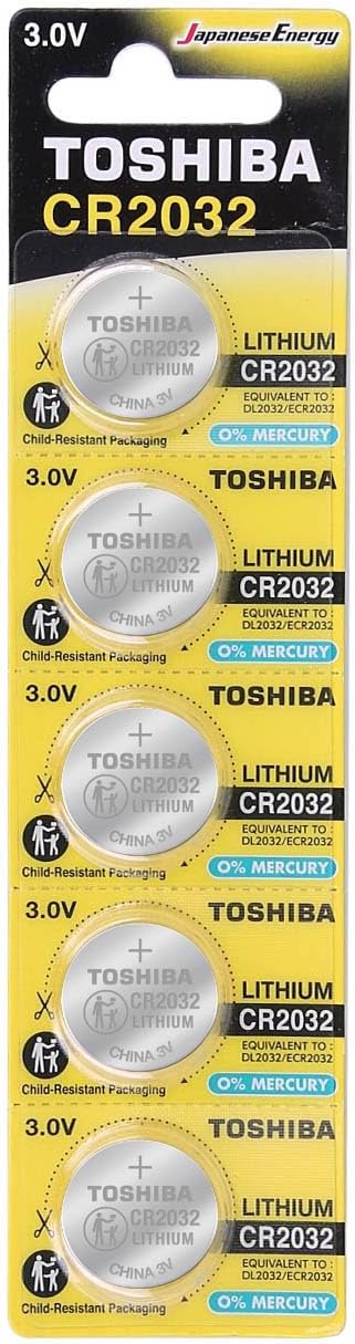 Toshiba Cr2032 3V Lithium Coin Battery, Pack of 5