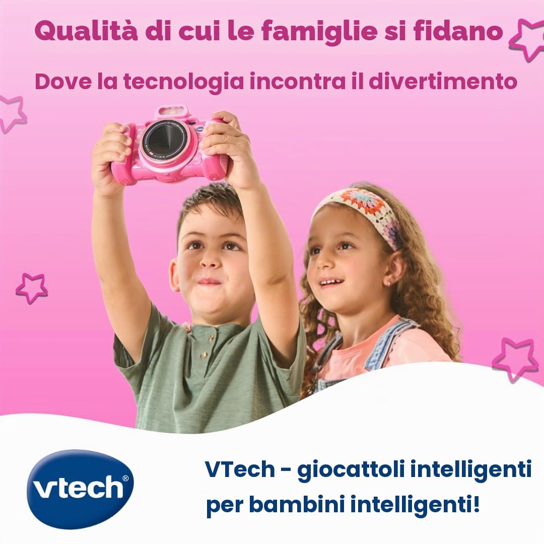 VTech KidiZoom Duo FX in rosa - Robusta fotocamera digitale con app creative e funzioni di gioco - per bambini dai 4 ai 10 anni