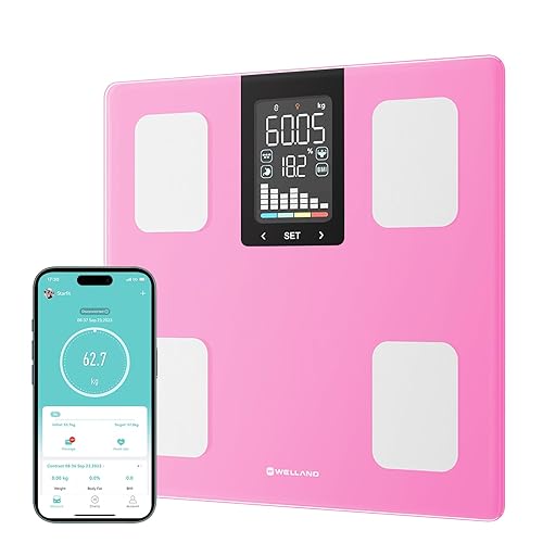 Fitdays - Báscula inteligente para peso corporal, báscula digital de baño BMI, báscula de grasa corporal Bluetooth, monitor de composición corporal,