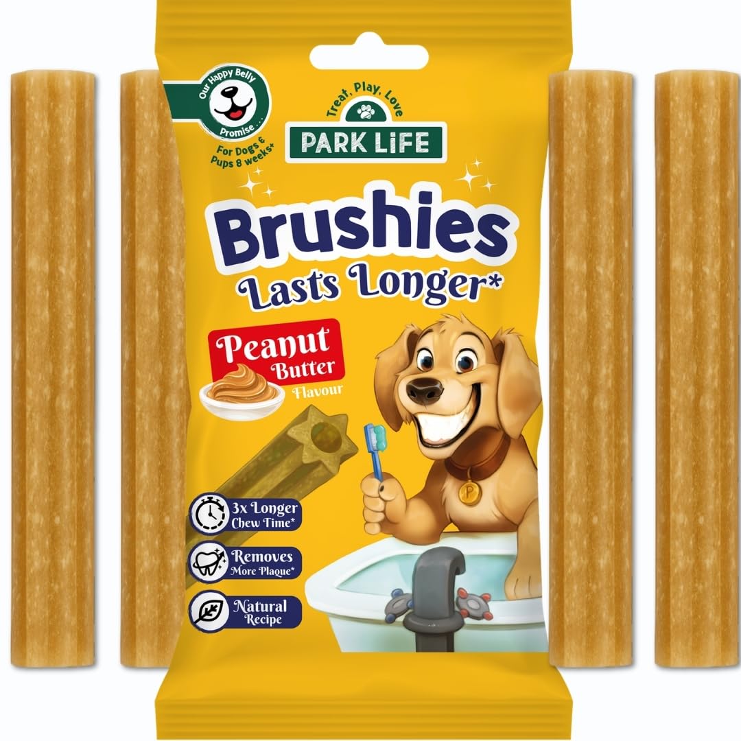 PARK LiFE Brushies Peanut Butter Flavour, Dog Treat, Puppy Training Snack