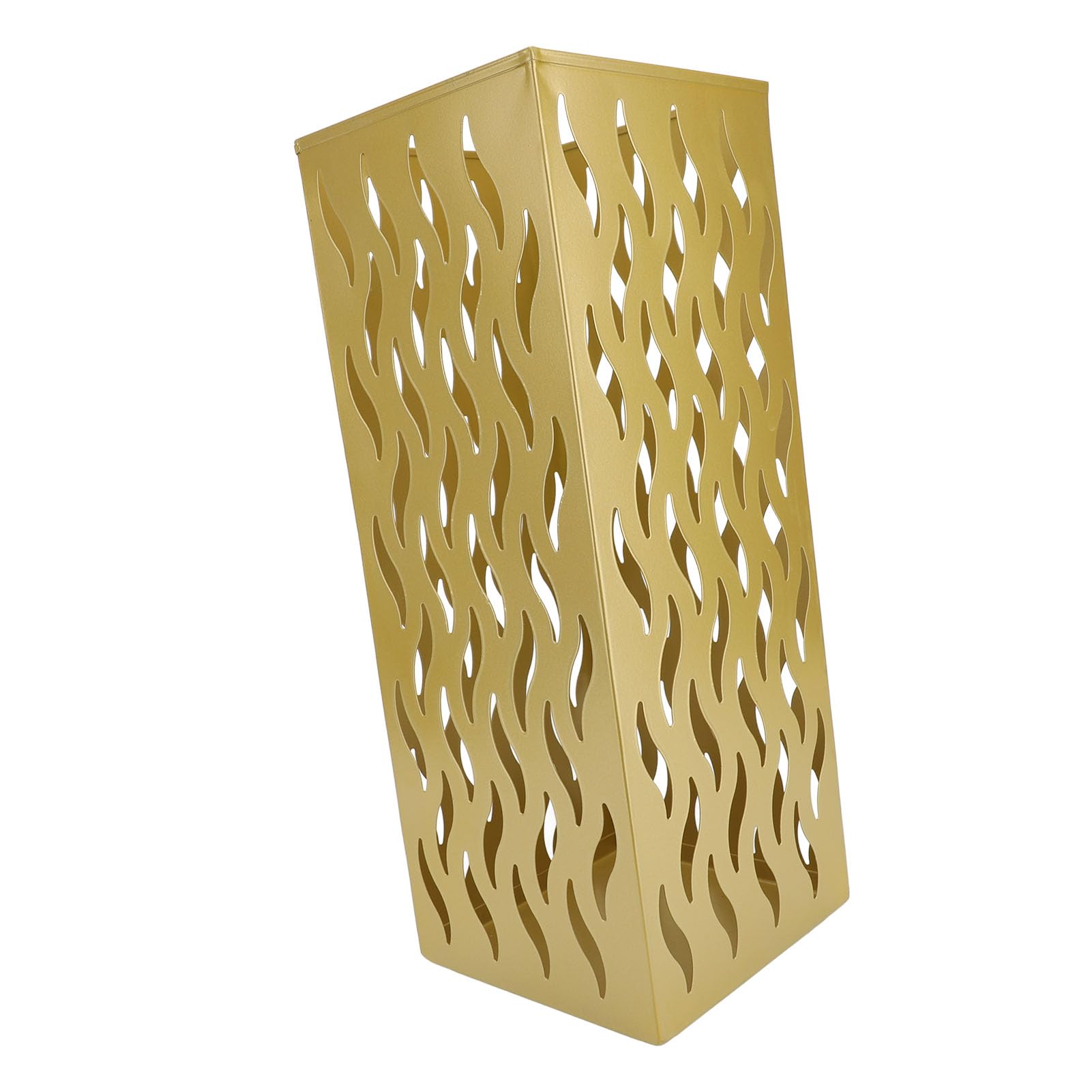 Portaombrelli, Portaombrelli in Metallo con Design Cavo per Asciugatura Rapida, Verniciatura a Polvere Antiruggine, Dimensioni Compatte 42x16x16 Cm, per Ingresso Ufficio (Oro)
