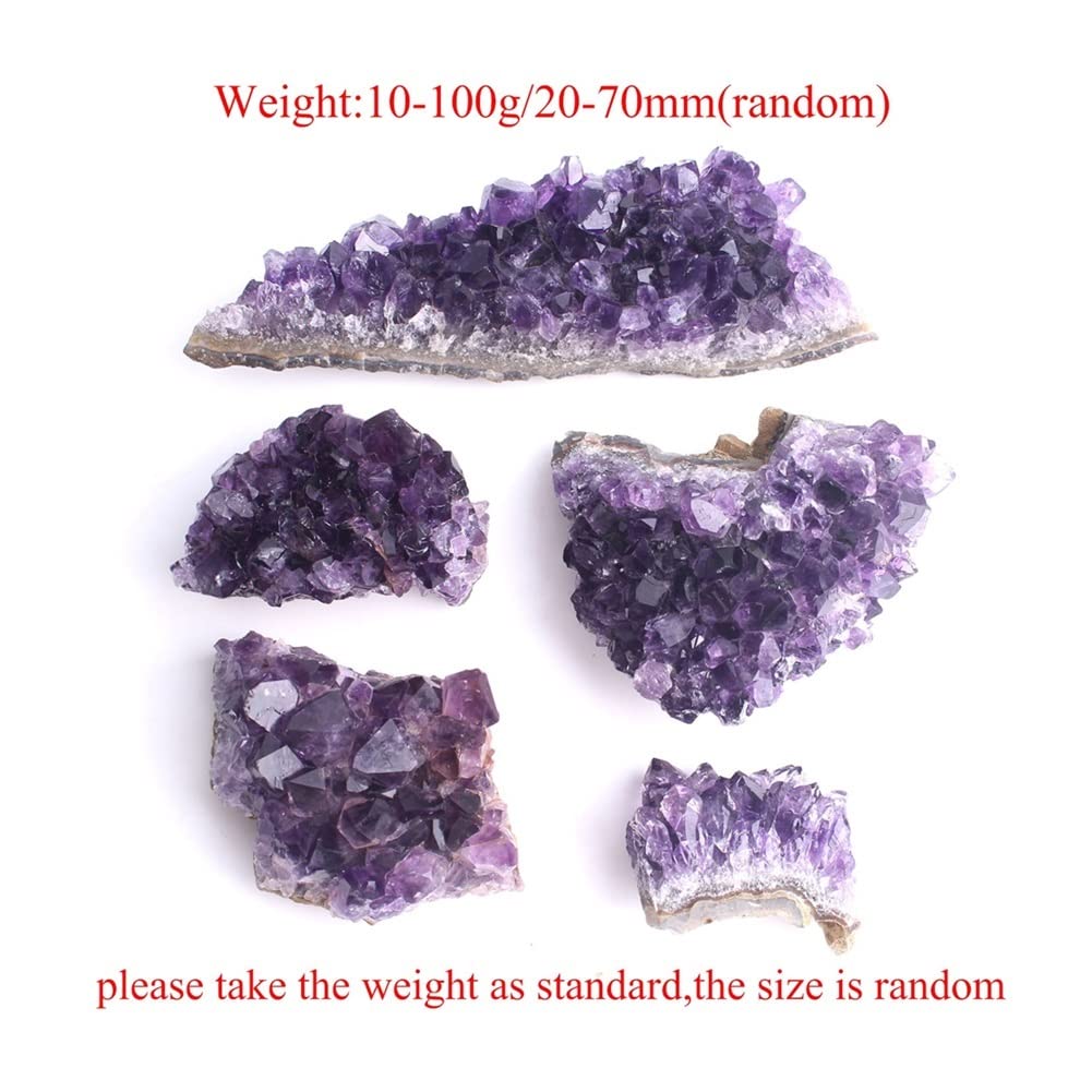 1 unidad de geoda de racimo de cristal de amatista Natural, cuarzo púrpura, punto crudo, espécimen curativo, decoración del hogar, hermosa piedra de cristal Natural Inicio Colecciones ( Color : 10-20g