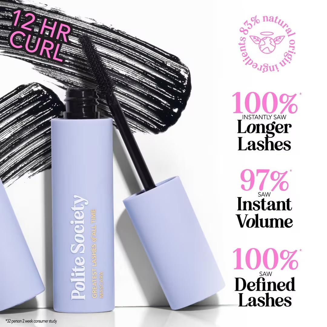 Polite Society Greatest Lashes of All Time Volumizing, Lengthening Lifting & Curling Mascara Mascara Size: 0.4 oz