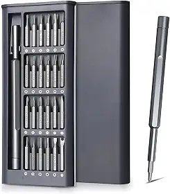 Kit Chave de Fenda de Precisão 24 em 1 Magnética para Celular, Notebook e Eletrônicos – Bits em Aço S2 com Estojo Portátil