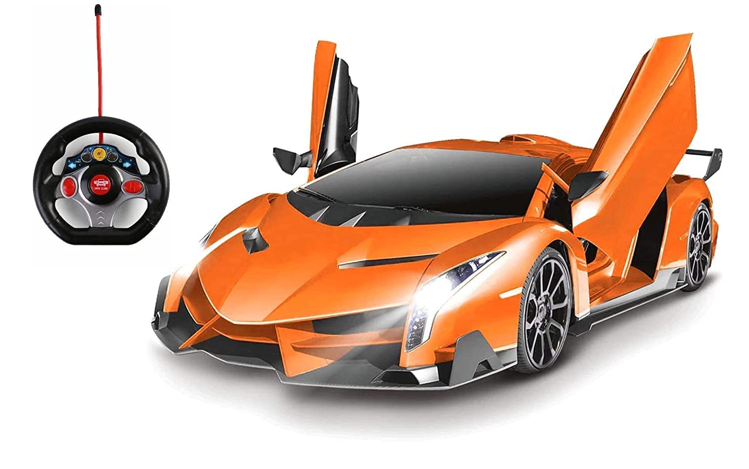 Winner Racing Remote Control Rc Car with Opening Doors and Steering 1:16 Scale Monster Truck Sport RC Car Toy for Kids Boys Girls (Multicolor)