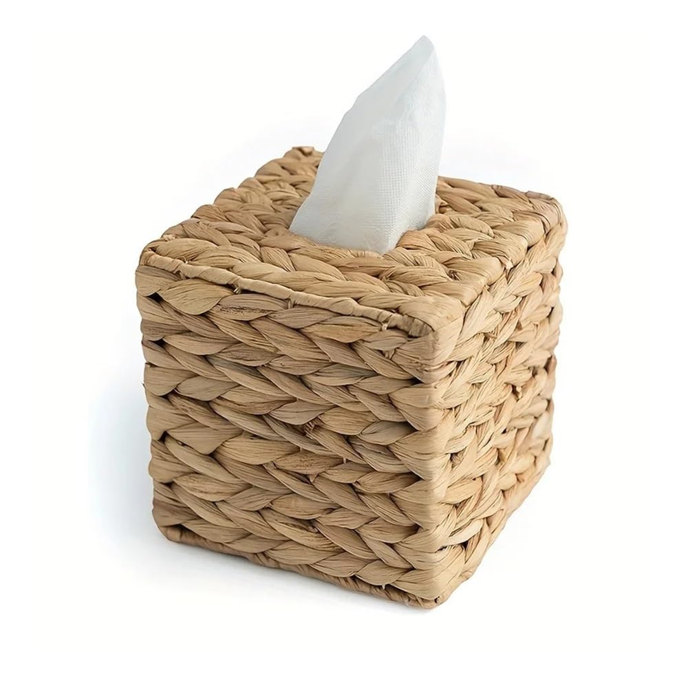 1pc Woven Tissue Box Stand - Square Decorative Cube, Cubic, Suitable For Bathroom And Tabletop Storage