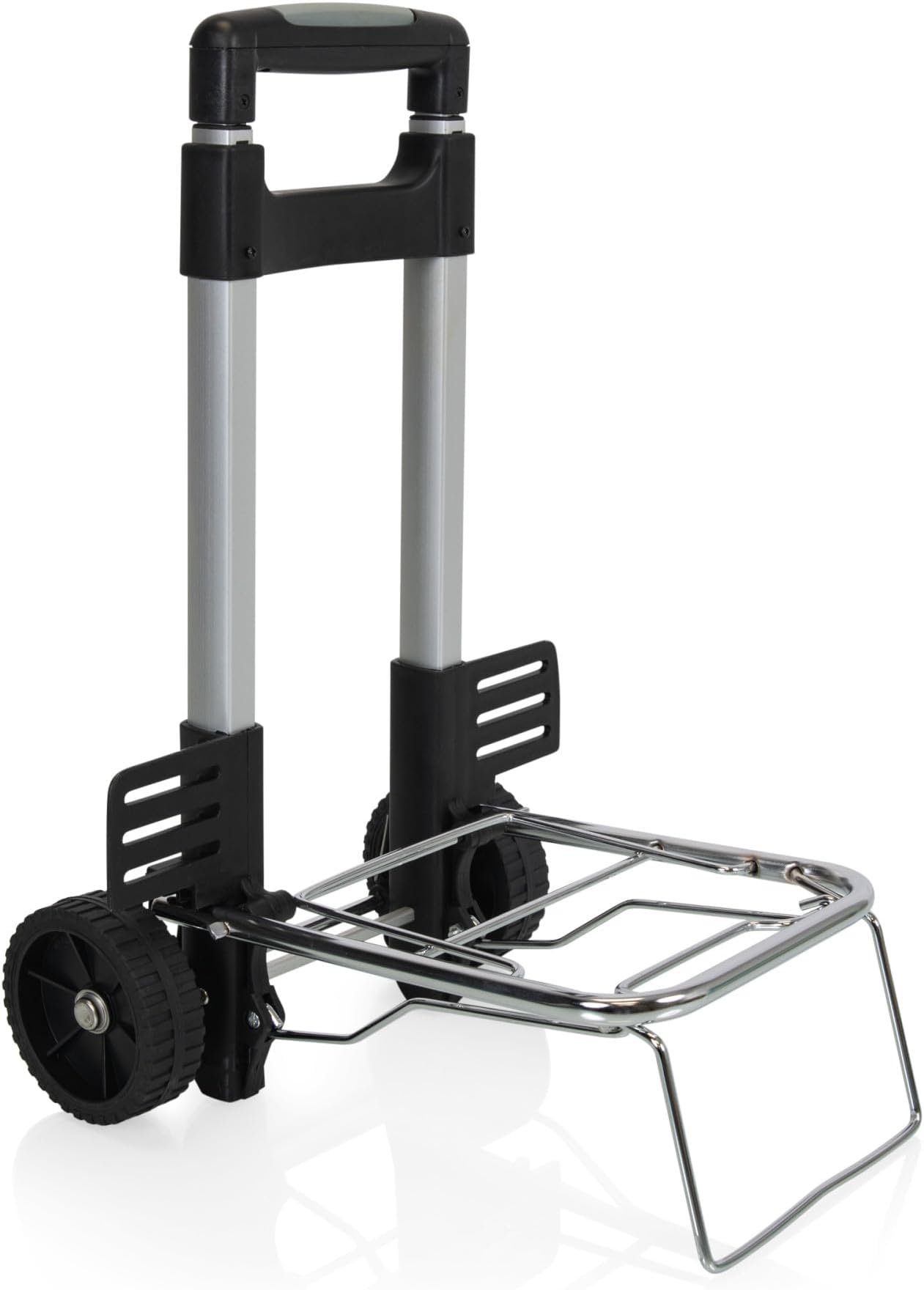 PICNIC TIME Folding Trolley with Telescope Handle, 38" Tall Lightweight Dolly Cart with Wheels for Moving, 77 lbs Capacity Hand Truck Dolly, Trolley Cart and Folding Hand Truck, (Silver)